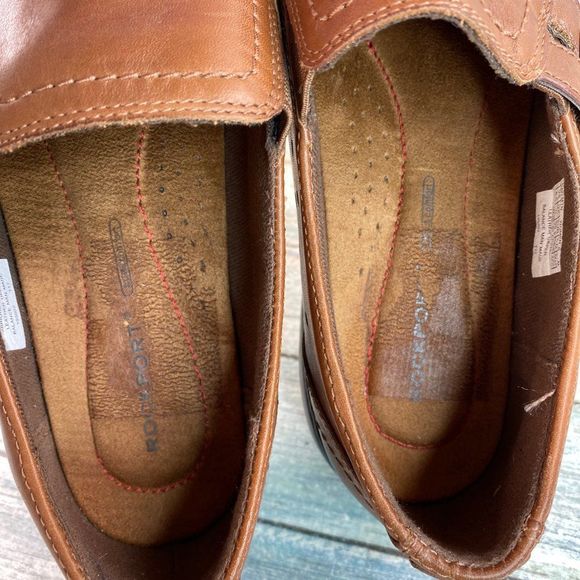 Rockport Loafers Shoes Womens 8.5M Brown Leather Slip On Lightweight - Picture 10 of 11